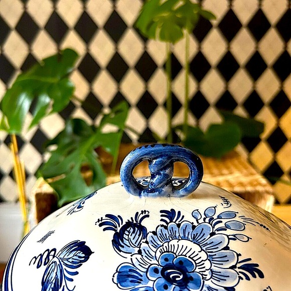 Vintage Regina Delft Jar, Hand-Painted Blue & White Pottery, 1970s Dutch - Picture 6 of 9